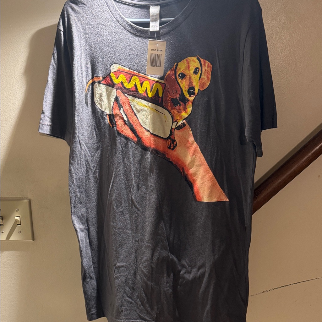 Charcoal Hot Dog Graphic T-Shirt